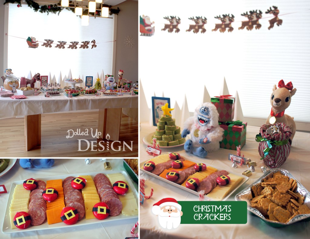Rudolph Holiday Party Food - Santa Cheese & Christmas Crackers