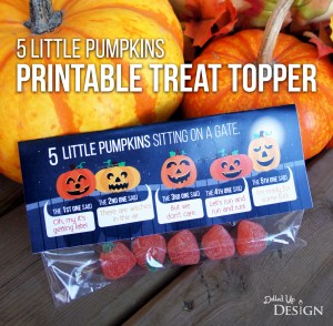 5 Little Pumpkins Printable Treat Topper