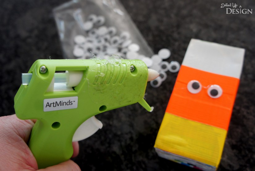 Candy Corn Juice Boxes made with Duck Tape