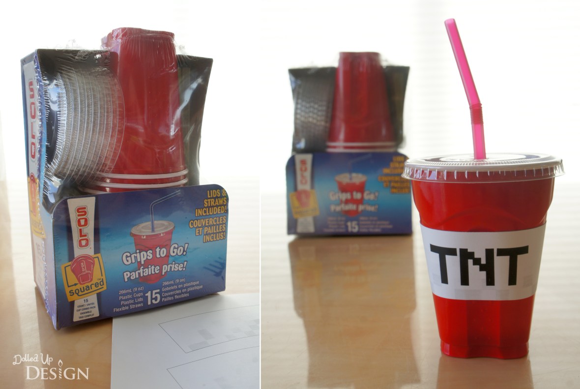 Minecraft TNT Party Cups using Solo Grips to Go!
