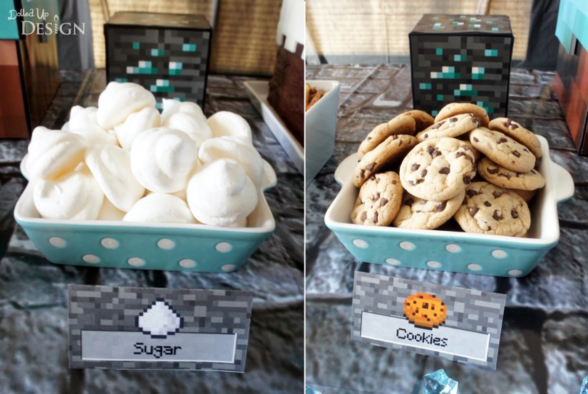 Diamond Steve Minecraft Party Sugar Treats and Cookies