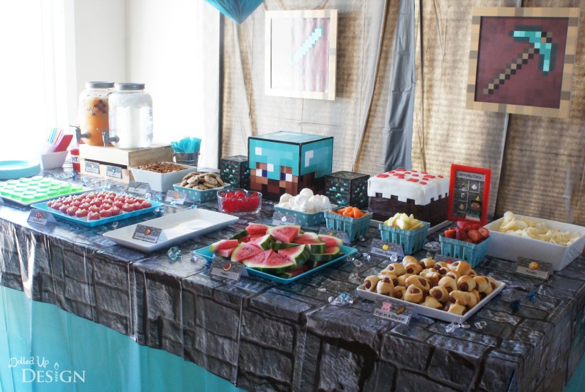 Diamond Steve inspired Minecraft Party Food