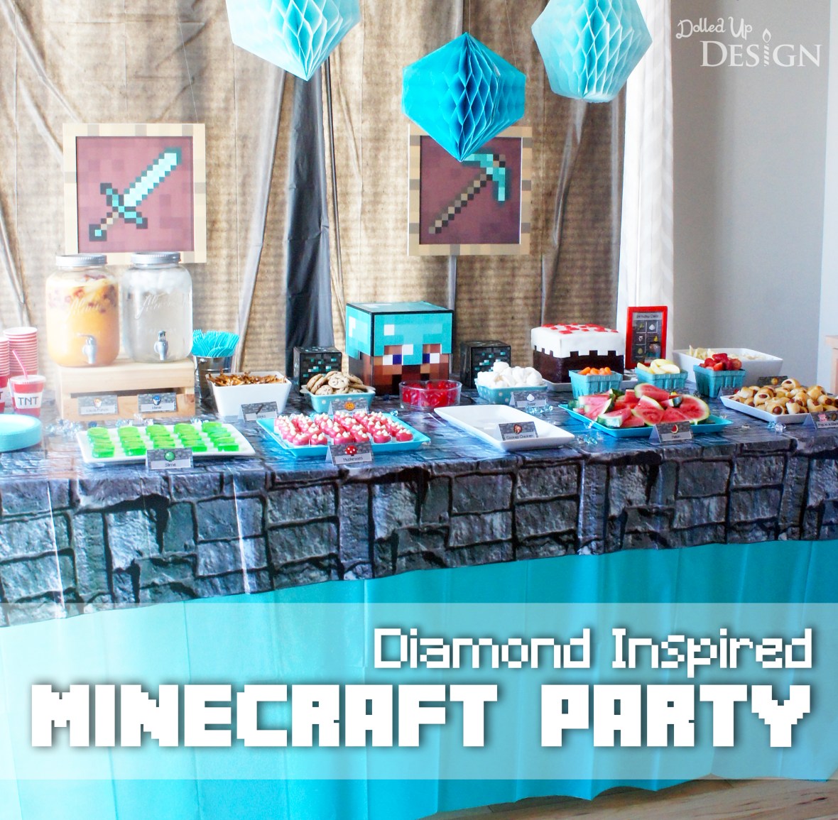 Diamond Inspired Minecraft 6th Birthday Party