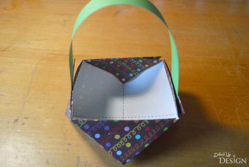 3D Paper Easter Basket from scrapbook paper