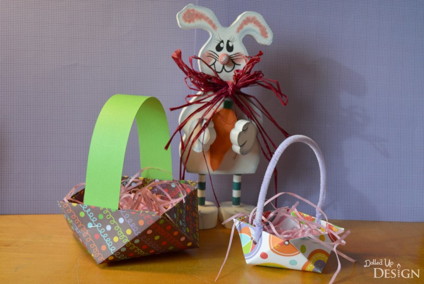 3D Paper Easter Basket from scrapbook paper