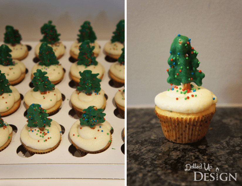 School Treats - Christmas Tree Topped Cupcakes