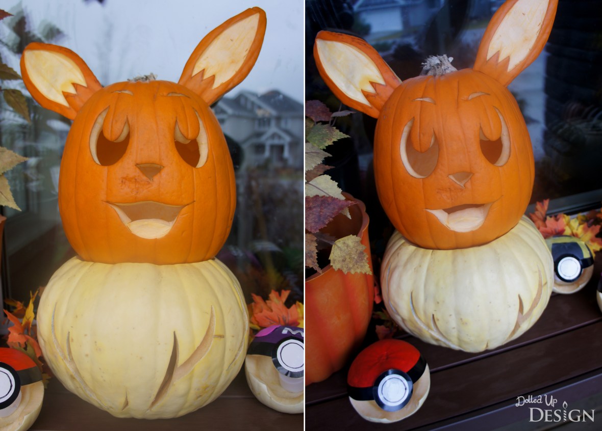 Pokemon Halloween Pumpkins_Eevee and Pokeballs