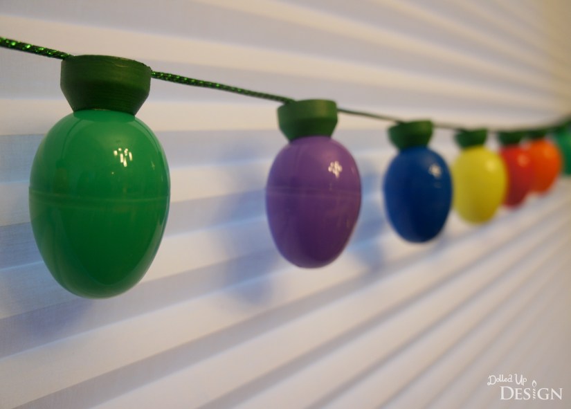 DIY Christmas Lights Advent Countdown with Plastic Easter Eggs