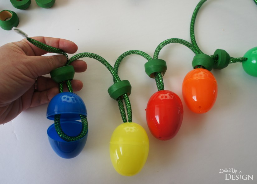 DIY Christmas Lights Advent Countdown with Plastic Easter Eggs