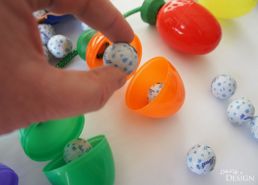DIY Christmas Lights Advent Countdown with Plastic Easter Eggs