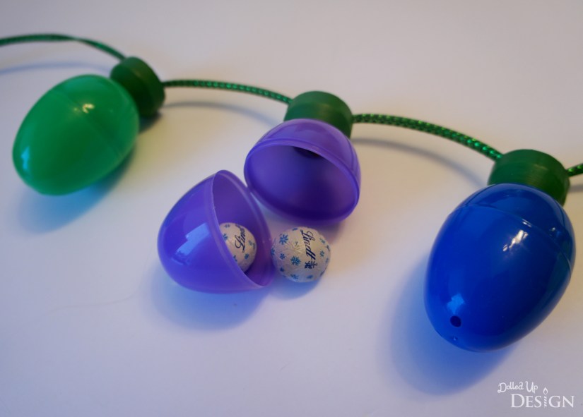 DIY Christmas Lights Advent Countdown with Plastic Easter Eggs